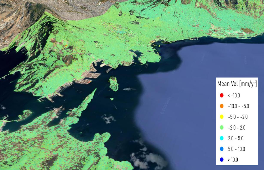 mappa deformazione terreno MT InSar
